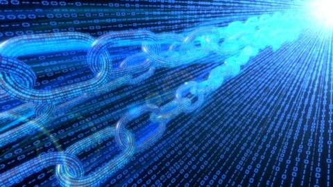 Blockshain code concept. 3d illustration Stock Illustration