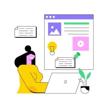 Blog abstract concept vector illustration. Stock Illustration