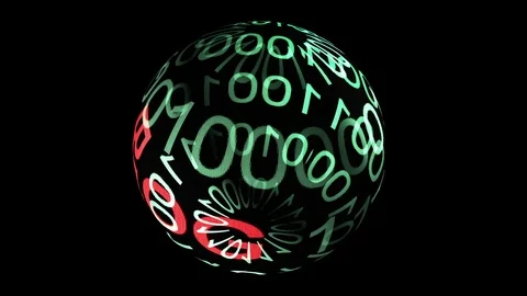 Blog and binary data on spinning sphere Stock Footage 115580610