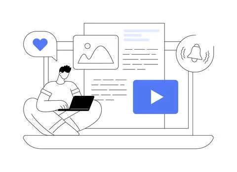 Blog articles abstract concept vector illustration. Stock Illustration