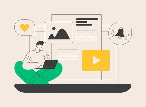 Blog articles abstract concept vector illustration. Stock Illustration