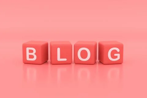 Blog banner design. 3D rendering. Stock Illustration