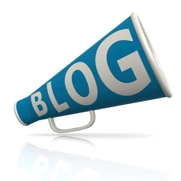 Blog blue megaphone Stock Illustration