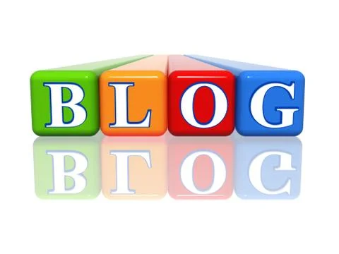 Blog - colour cubes with reflection Stock Illustration