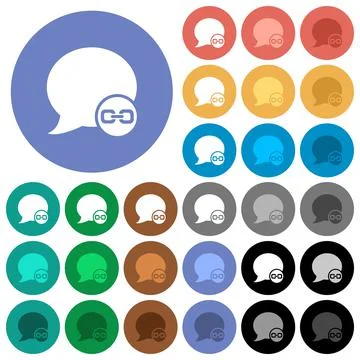 Blog comment attachment round flat multi colored icons Stock Illustration