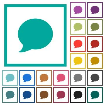 Blog comment bubble flat color icons with quadrant frames Illustrazione stock