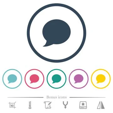 Blog comment bubble flat color icons in round outlines イラスト素材