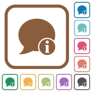 Blog comment info simple icons Stock Illustration