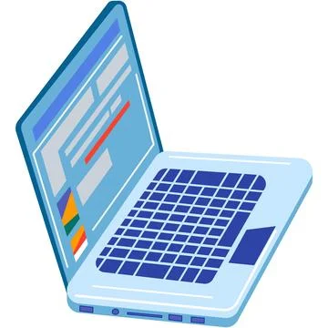 Blog on computer laptop vector screen icon Illustrazione stock