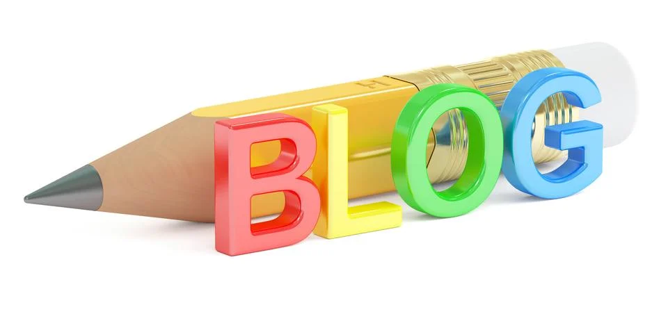 Blog concept, 3D rendering Stock-Illustration