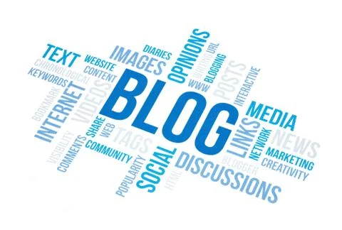 Blog concept cloud print document. Stock Illustration