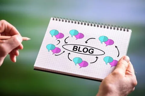 Blog concept on a notepad Фото