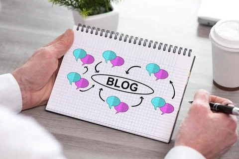 Blog concept on a notepad Foto stock