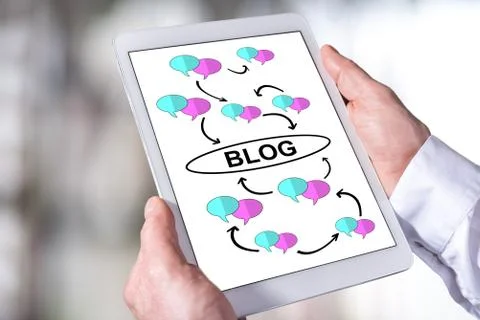 Blog concept on a tablet Stock-Fotos