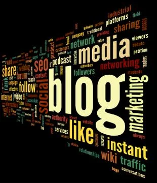 Blog concept in word tag cloud Stock Illustration