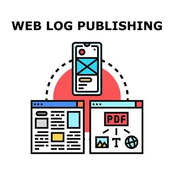 Blog content publishing to multiple digital platforms Stock Illustration