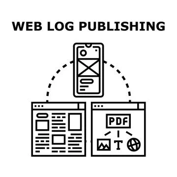 Blog content publishing to multiple digital platforms Stock Illustration