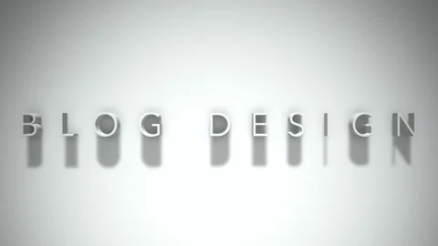 Blog design 3D title animation with shadows on a white background Video stock 297268450