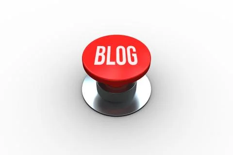 Blog on digitally generated red push button Stock Illustration