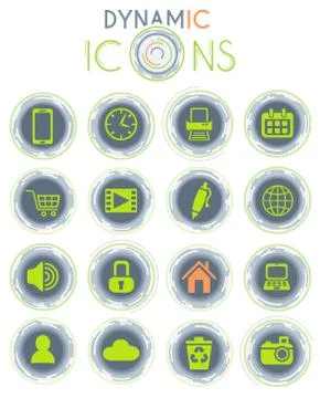 Blog dynamic icons Stock Illustration