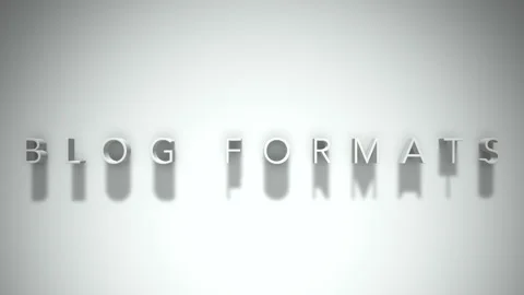 Blog formats 3D title animation white text on a white background Stock Footage 299757757
