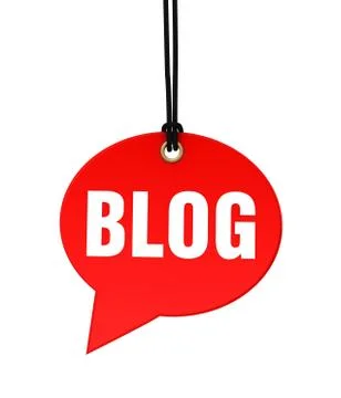 Blog hanging note concept 3d illustration 스톡 일러스트