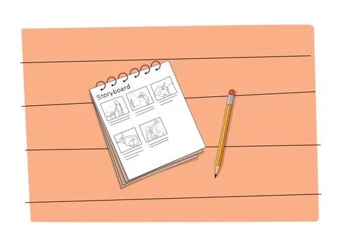 Blog Illustration, Drawing on a Notepad Stock-Illustration