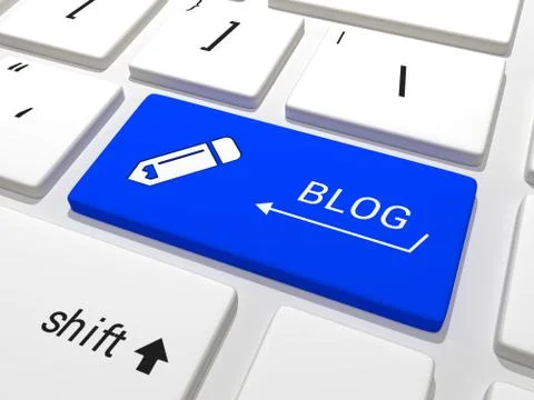 Blog key on a keyboard Illustrazione stock