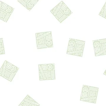 Blog management glyph seamless pattern Stock Illustration