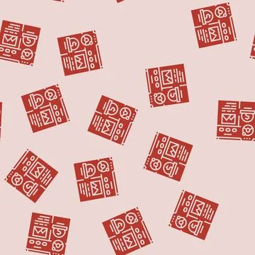 Blog monetization glyph seamless pattern 스톡 일러스트