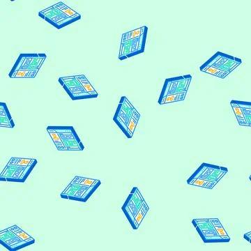 Blog monetization isometric icon seamless pattern Stock Illustration