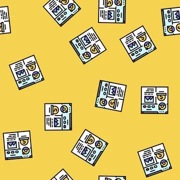 Blog monetization vector seamless pattern 스톡 일러스트