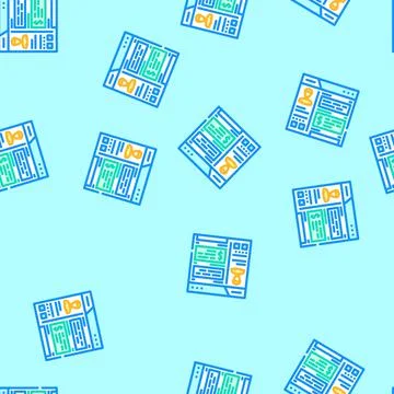 Blog monetization vector seamless pattern 스톡 일러스트