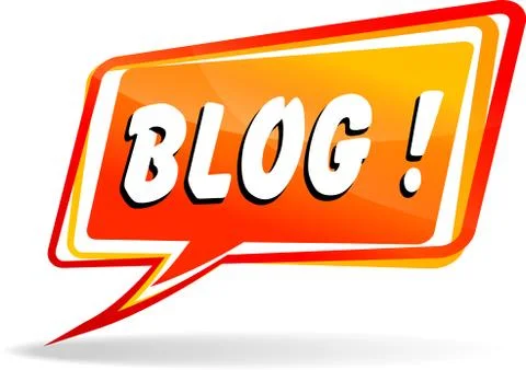 Blog orange speech Stock Illustration