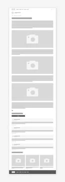 Blog page Wireframe, Webpage prototype Vector Illustration. Stock Illustration