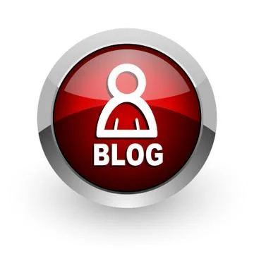 Blog red circle web glossy icon. Stockillustratie
