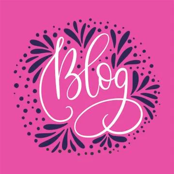 Blog. Script handmade lettering word. Illustrazione stock