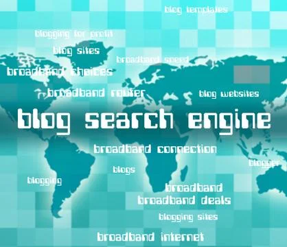 Blog Search Engine Indicates Gathering Data And Analyse Stock Illustration