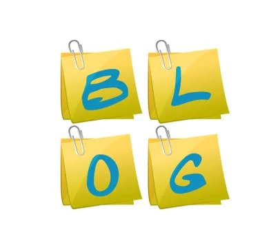 Blog set of posts illustration design Stock Illustration