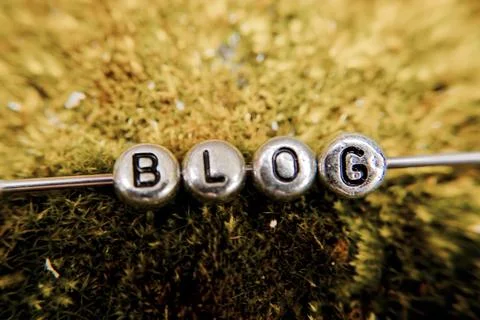 Blog silver letters Stock Photos