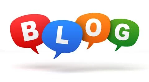 Blog speech bubbles 3d concept illustration Ilustración de archivo
