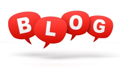 Blog speech bubbles 3d concept illustration Stock Illustration