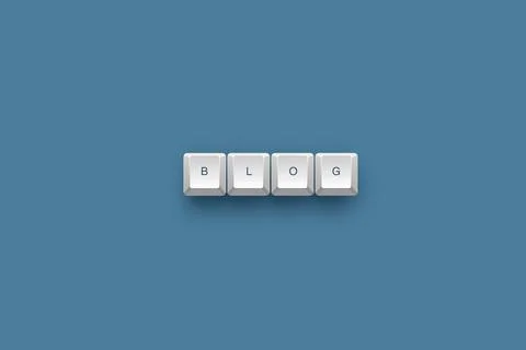 Blog text on a 3d keyboard button with shadow concept series Иллюстрация