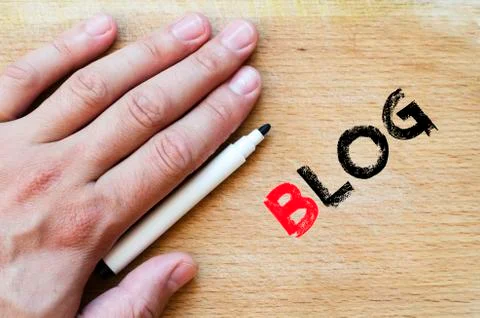 Blog text concept Stock Photos