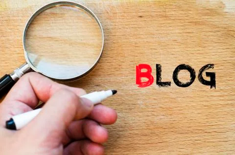 Blog text concept Stock Photos
