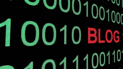 Blog text over binary data Stock Footage 114462432