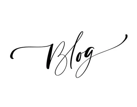 Blog vector calligraphy text. Concept for social media, mobile apps. Blogging Stock Illustration