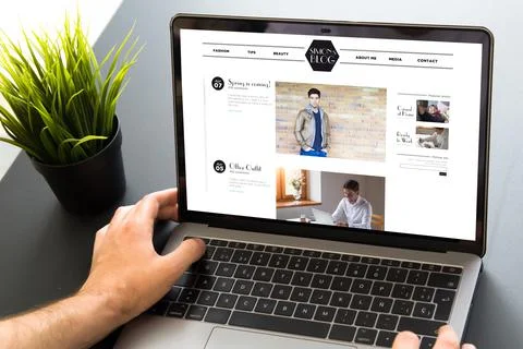 Blog website screen laptop Stock Illustration
