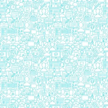 Blog White Line Seamless Pattern Stock Illustration