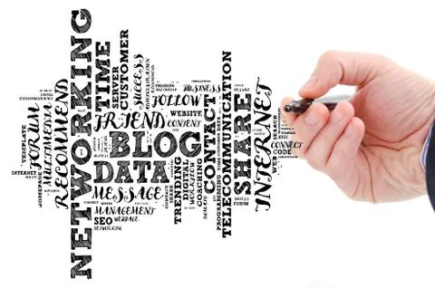 Blog word cloud collage Stock Photos
